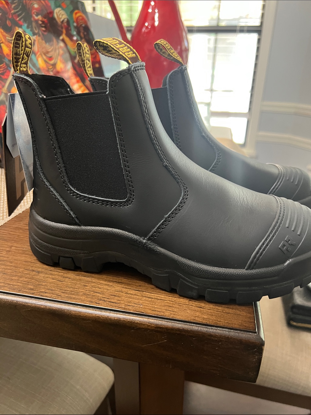 Men's Black Chukka Work Boots With Elastic Sides